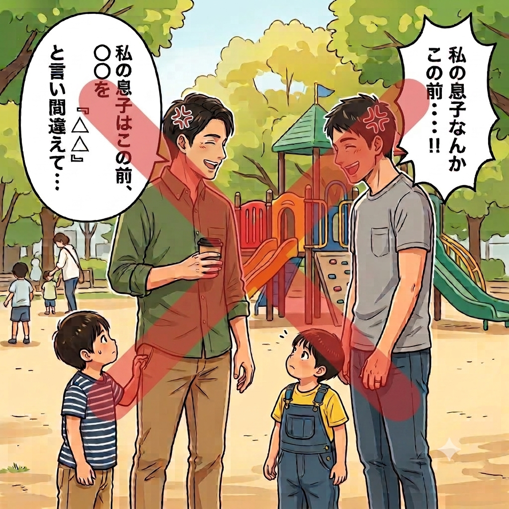 子供の言い間違いで競い合う親たち(避けたい状況)